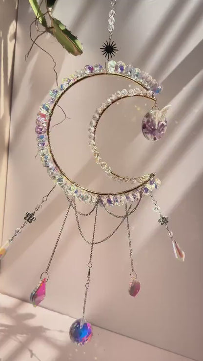 DIY Luna Suncatcher Kit: Crystal Moon Decor Craft
