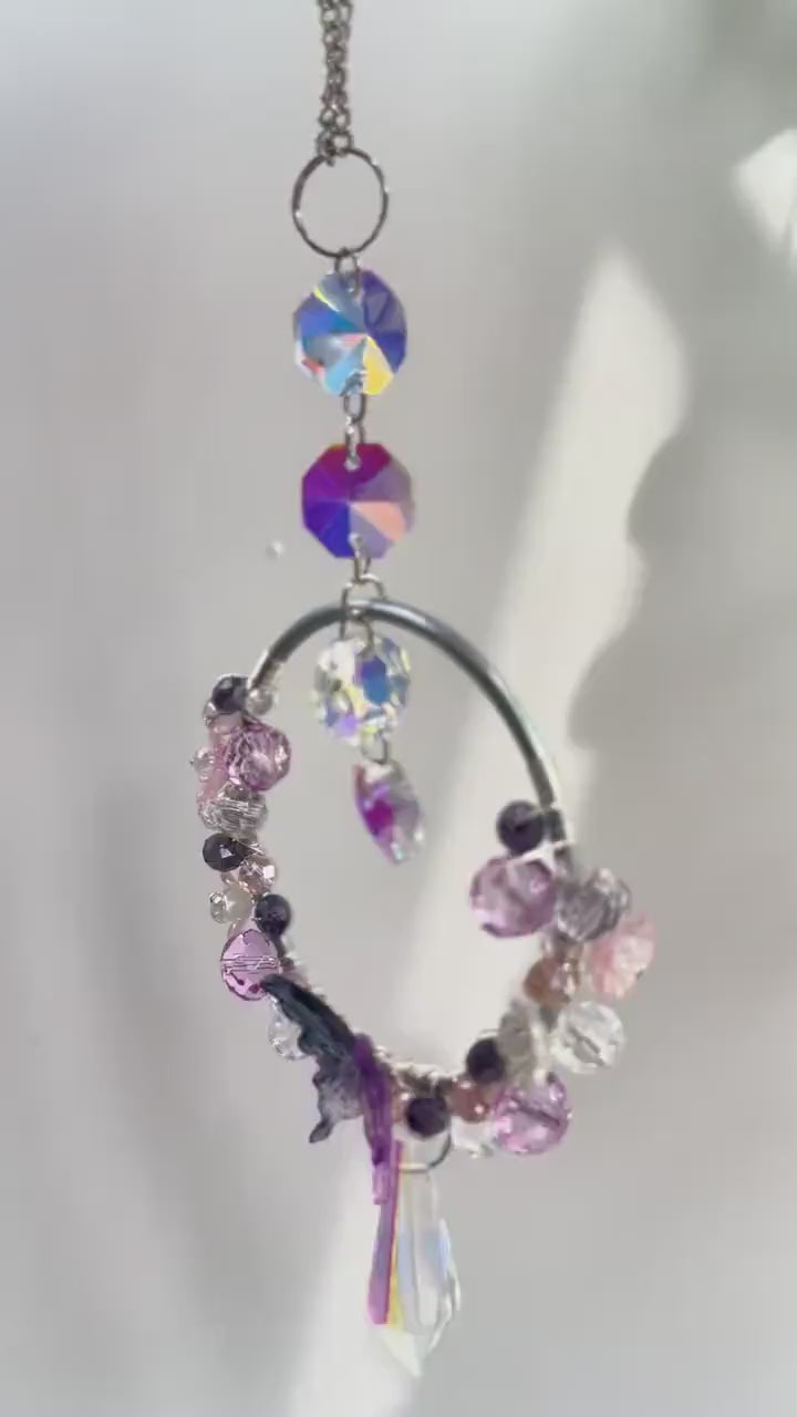 DIY Bloom Suncatcher Kit: Fairy Garden Crystal Prism, Pastel Beads