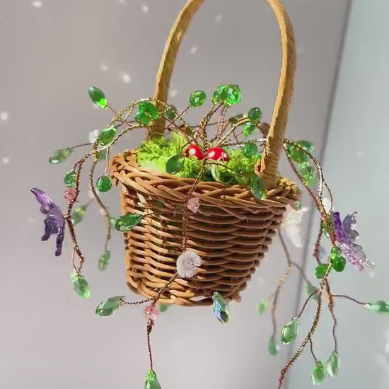 DIY Plant Suncatcher Kit: Crystal Beads, Metal Charms, Rainbow Prism