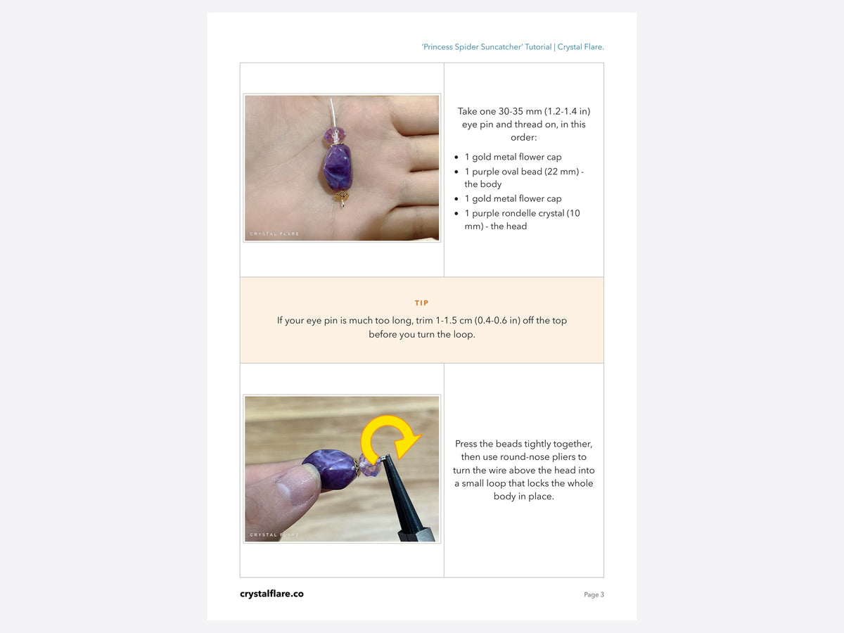 Sample inside page from the Princess Spider tutorial