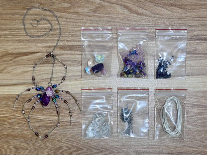 Princess Spider Suncatcher DIY Kit - materials laid out