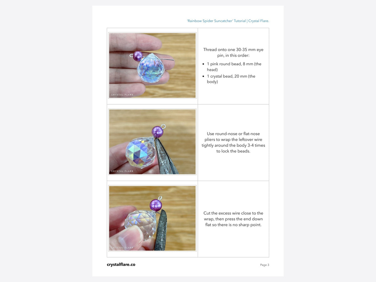 Sample inside page from the Rainbow Spider tutorial
