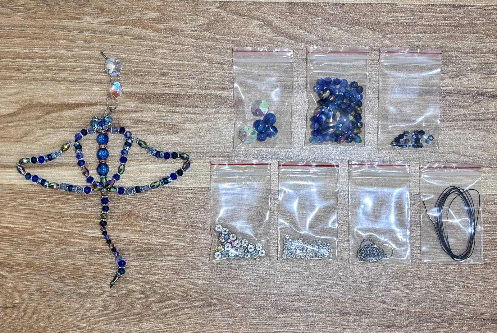 Stingray Suncatcher DIY Kit - materials laid out