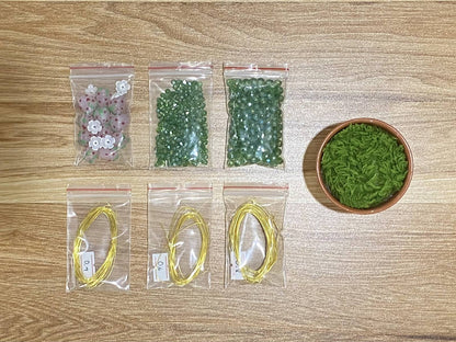 Strawberry Suncatcher DIY Kit - materials laid out (DIY Kit)